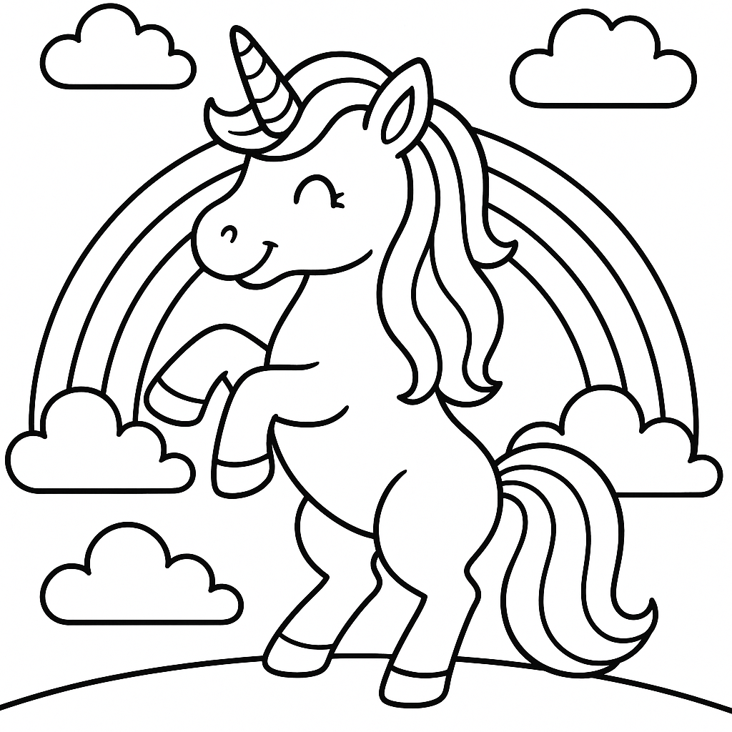 unicornio para colorear 1 — dibujo para colorear