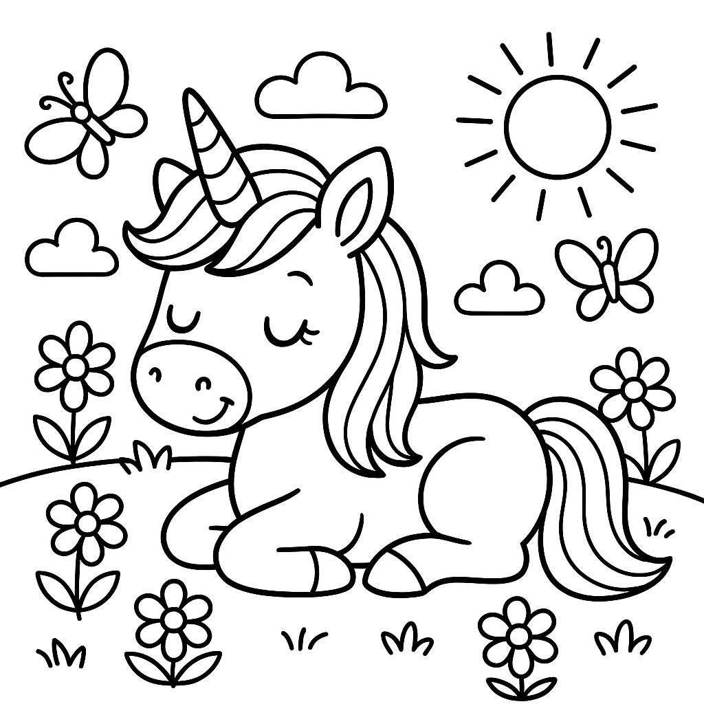 unicornio para colorear 2 — dibujo para colorear