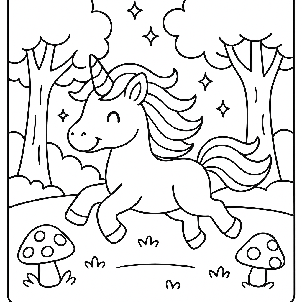 unicornio para colorear 3 — dibujo para colorear