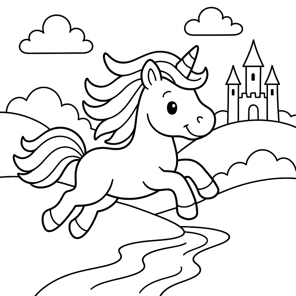 unicornio para colorear 4 — dibujo para colorear