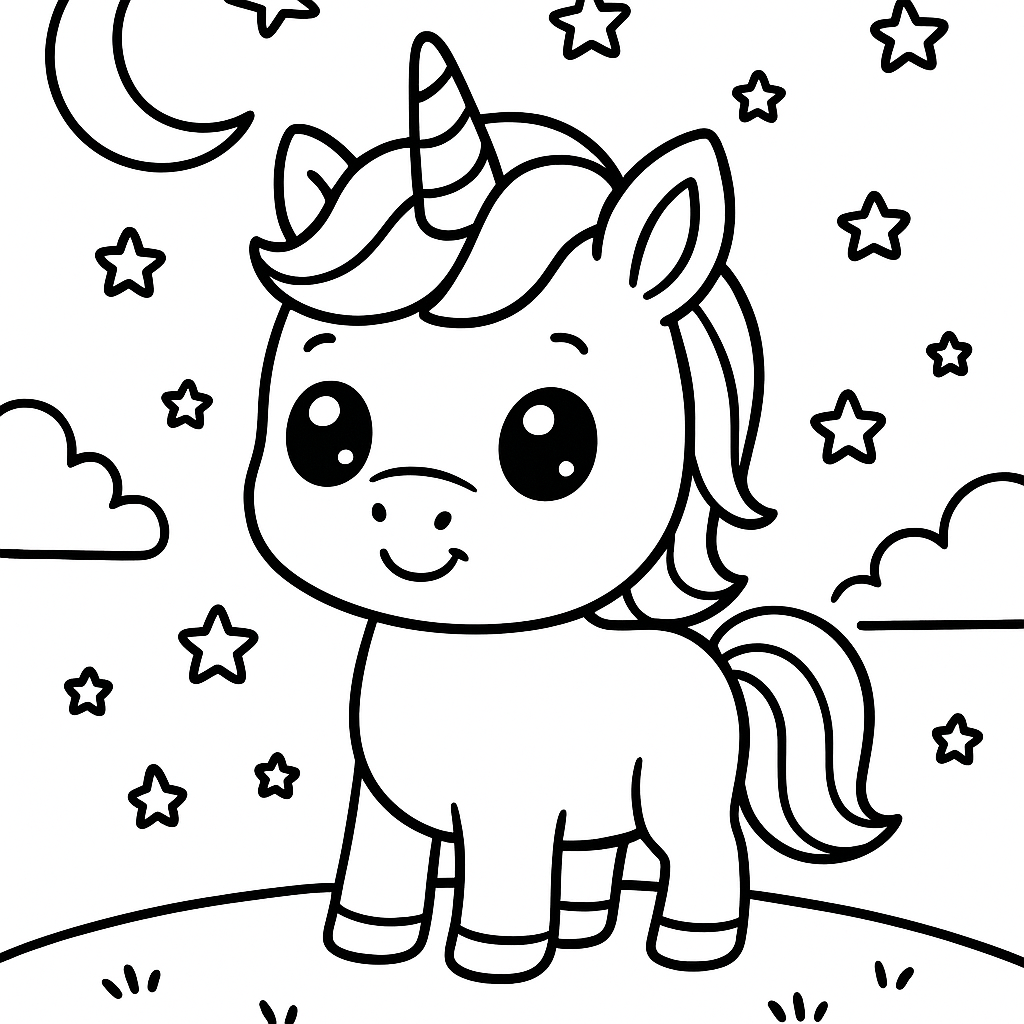 unicornio para colorear 5 — dibujo para colorear
