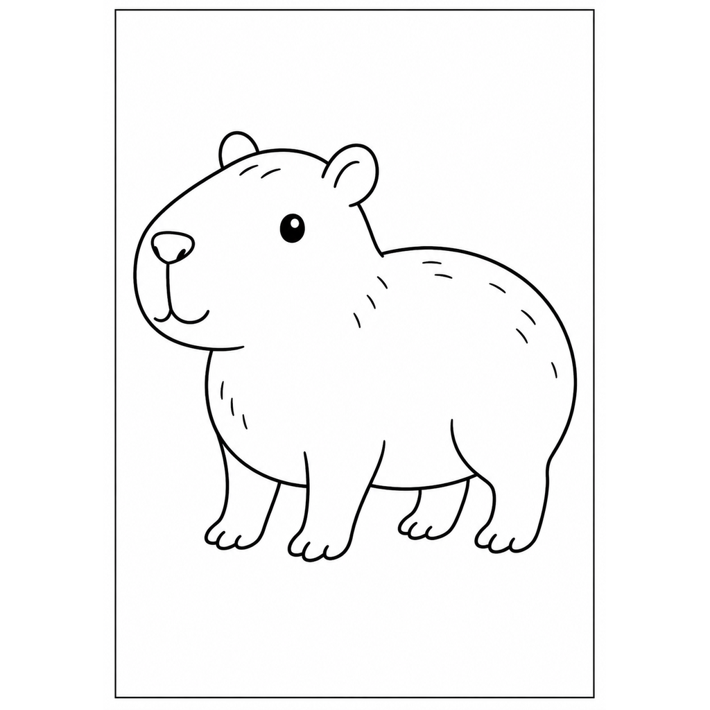 capibara para colorear 1 — dibujo para colorear