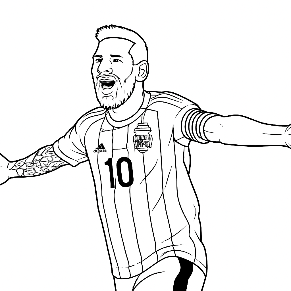 messi para colorear 1 — dibujo para colorear