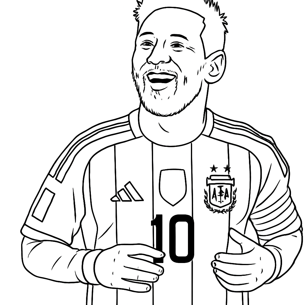 messi para colorear 2 — dibujo para colorear