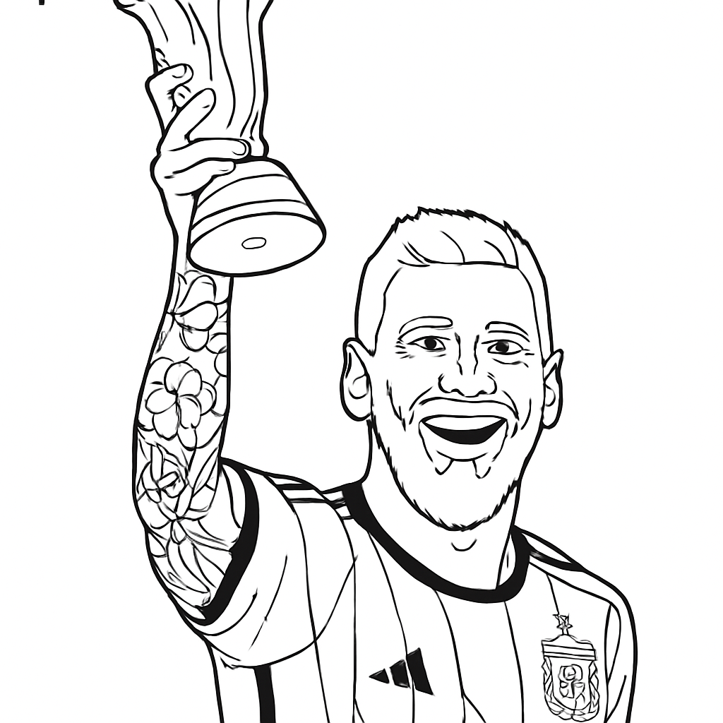 messi para colorear 3 — dibujo para colorear