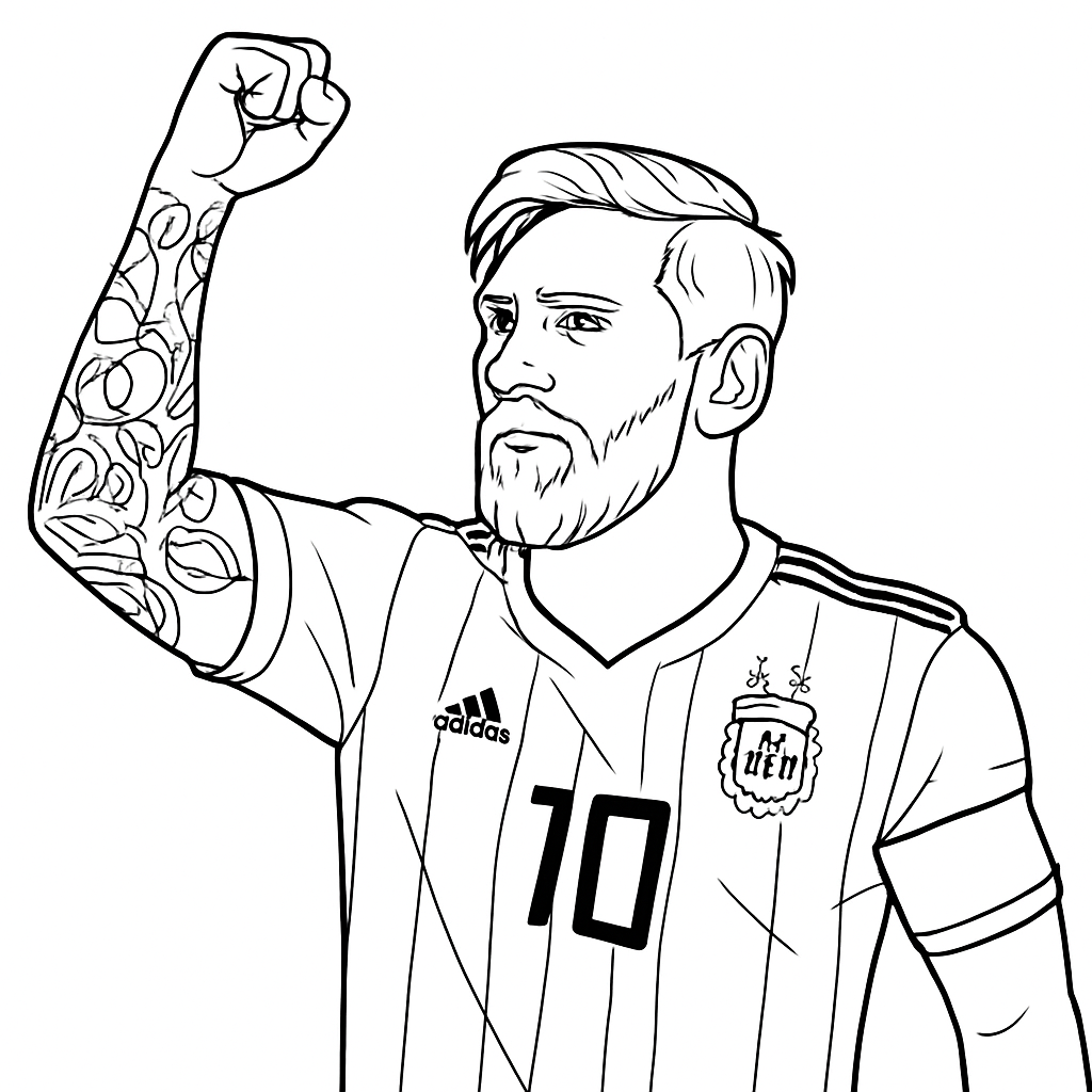 messi para colorear 4 — dibujo para colorear