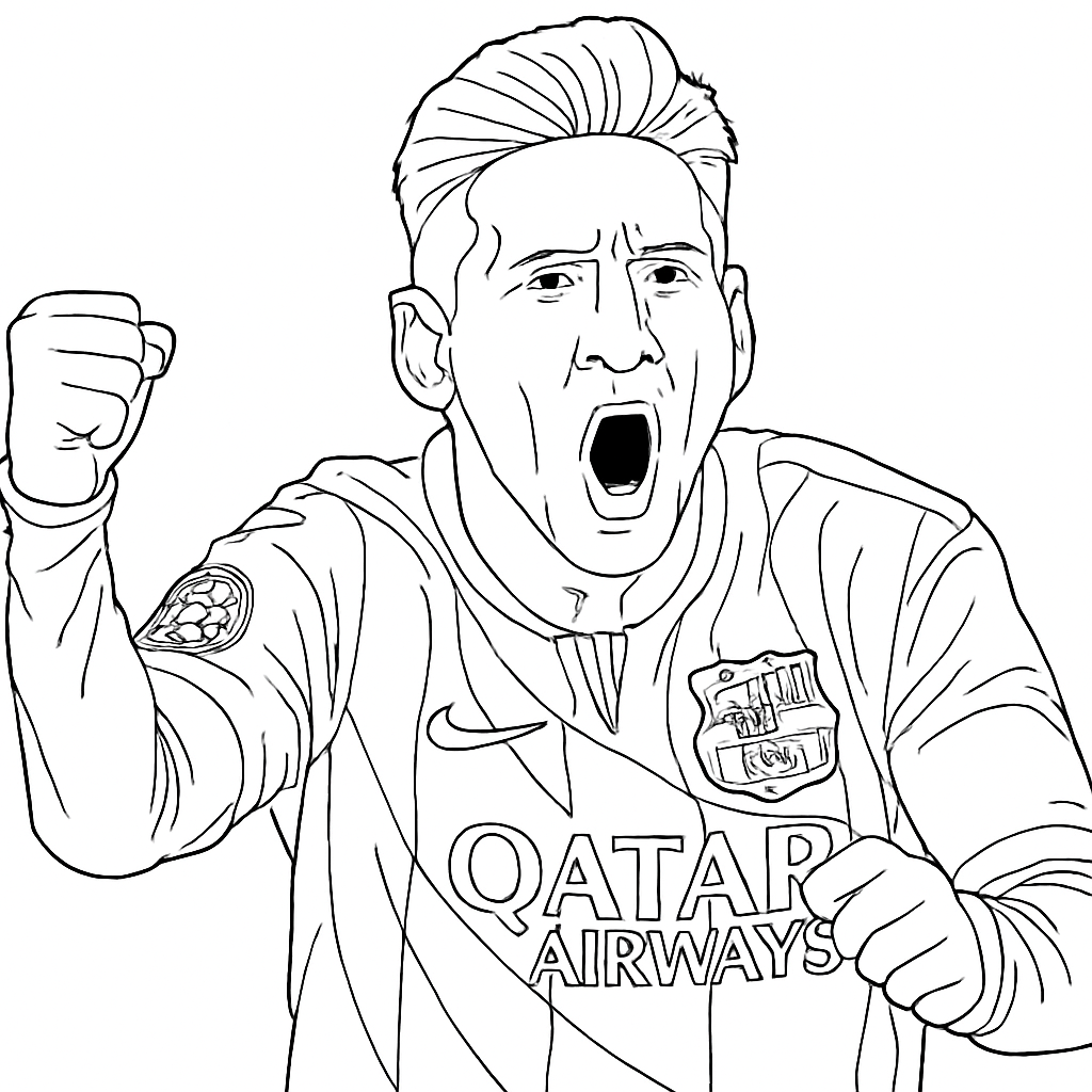 messi para colorear 5 — dibujo para colorear